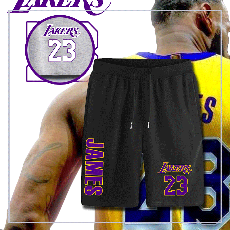 Little Emperor Lakers Số 23 James Tất cả Quần cotton Bóng rổ Phong cách Hàn Quốc Quần lửng Tide thoáng khí Đàn ông - Quần short