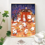 Весенний фестиваль кролик алмазная живопись diy ручная работа алмазная живопись кристалл Новый год праздничная наклейка алмазная живопись украшение гостиной картина