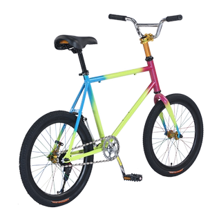 新款第十代死飞自行车20寸翘头动作把爆改电镀金龙头倒刹学生单车