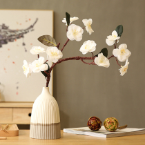 Simulation of plum blossoms peach blossoms cherry blossoms flower branches living room Plum fake flowers Zen ceramic vases flower arrangements decorations