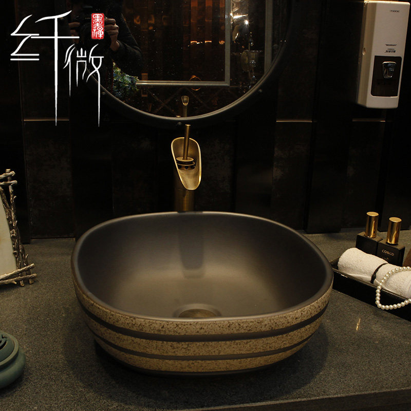 Creative Nordic Table Basin Square Washbasin Home Wash Terrace Basin Art Basin Balcony Ceramic Washbasin Pool