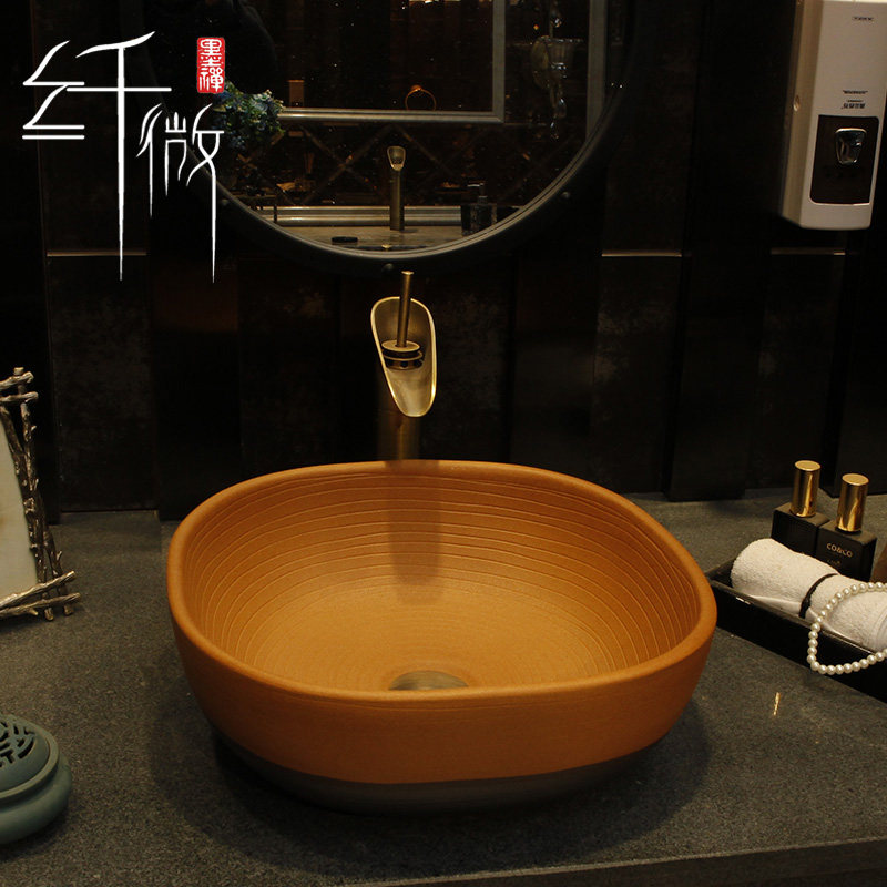 Ceramic countertop basin square Chinese art basin washbasin washbasin powder room washbasin washbasin simple household
