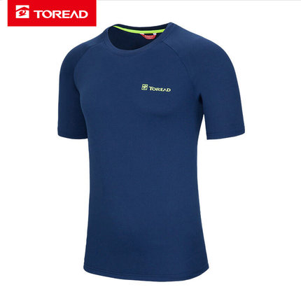 探路者t恤速干衣男新款夏季勾丝透气跑步短袖户外运动快干衣服男