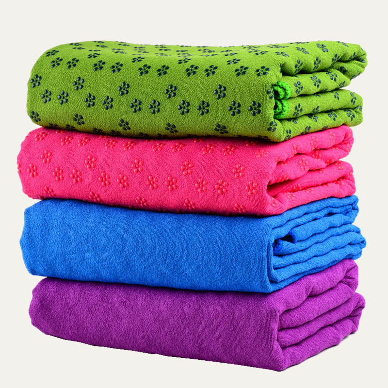 Non-slip yoga lay towel yoga towel blanket thick anti-slip granule fitness blanket yoga mat blanket plus wide mail