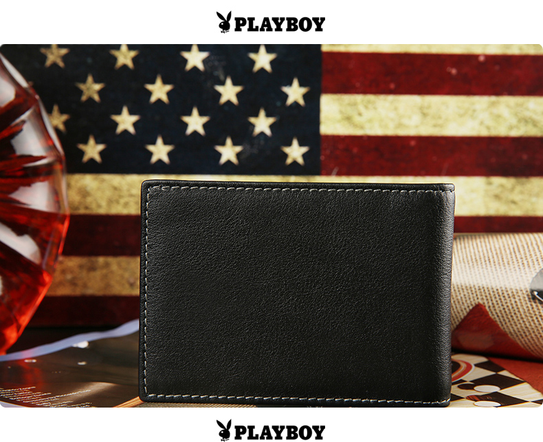 Playboy bọc da bằng lái thẻ bọc da trường hợp 2 lần mở phù hợp với nam giới lái xe gói tài liệu này mặt cắt ngang túi đựng giấy tờ