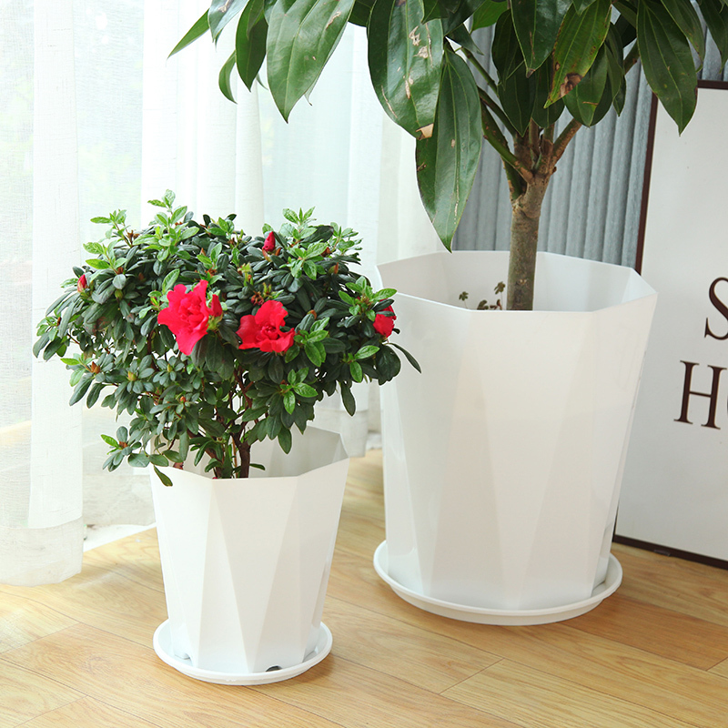 Large Flower Pot Made of Thick Resin Plastic for Living Room Green Plants, Such as Bird of Paradise, Money Tree, Happiness Tree, and Money Tree for Balcony