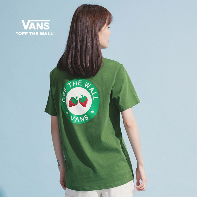 Vans Van Van official male and female lovers short sleeve T-shirt summer bull oil fruit green small strawberry green