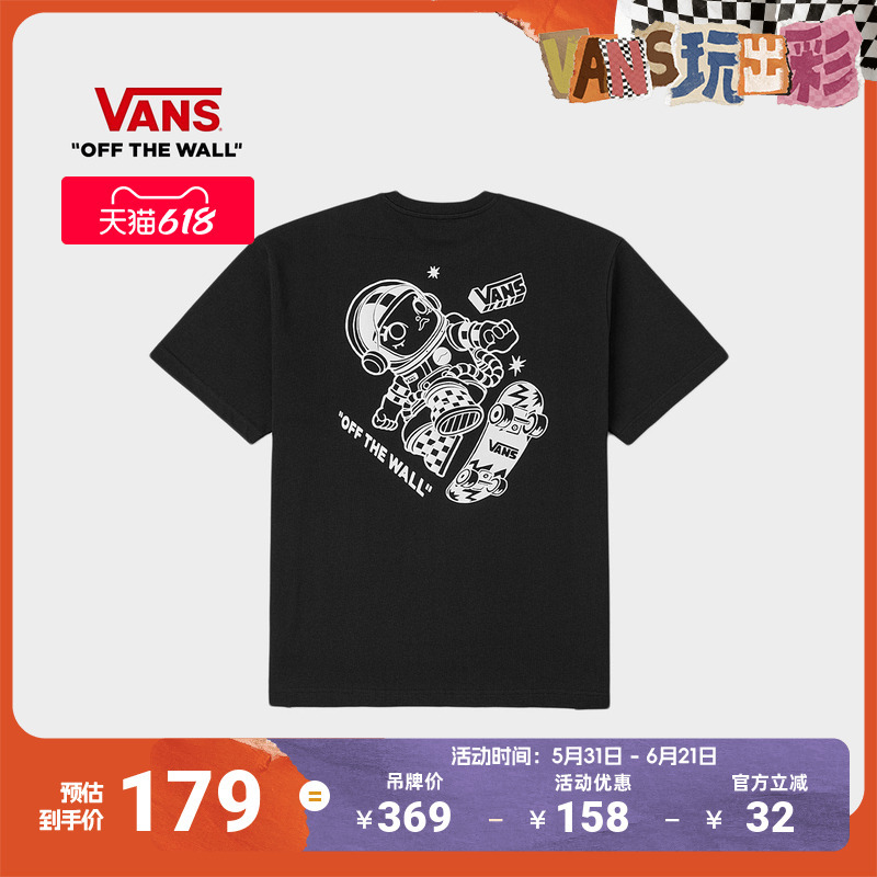 Vans Official Vans X Space Molly Joint Series Men's and Women's Pure Cotton Short-Sleeved T-Shirts for Couples