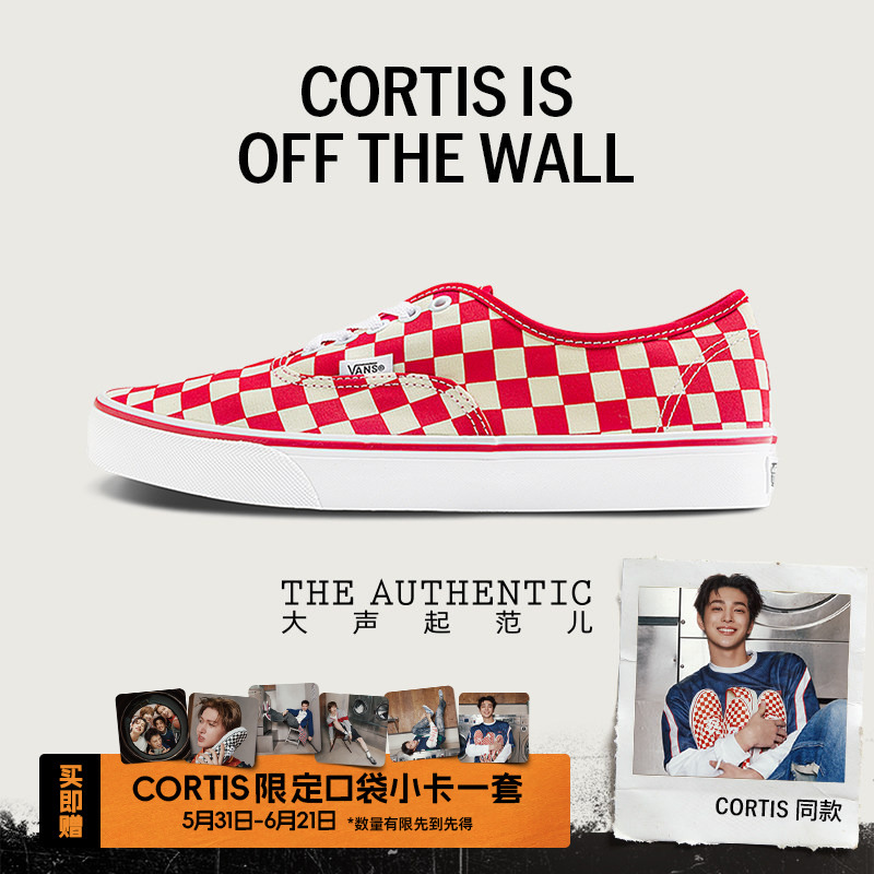 Vans Official Cortis Same Style Authentic Red and White Checkerboard 60Th Anniversary Series Canvas Shoes Vans Official Cortis Same Style Authentic Red and White Checkerboard 60Th Anniversary Series Canvas Shoes