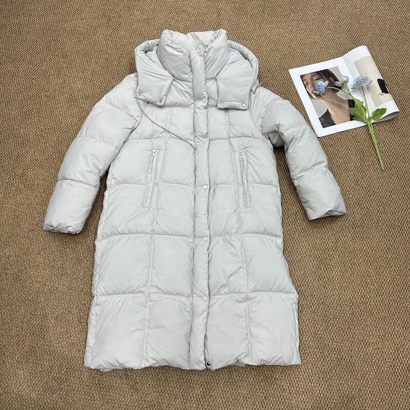 Hooded Long Over-The-Knee down Jacket for Women 2025 Winter High-End Thick Warm Fashionable Versatile Super Stylish Coat