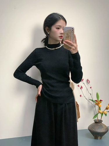 三个裁缝 Цветной эластичный трикотажный осенний свитер, высокий воротник