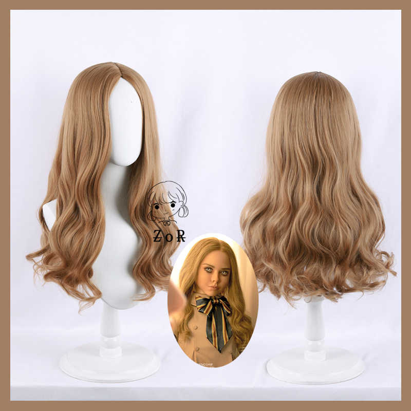 Large Quantity in Stock European and American New Movie M3Gan/Megan Cosplay Wig Megan Wig Middle-Parted Long Curly Hair
