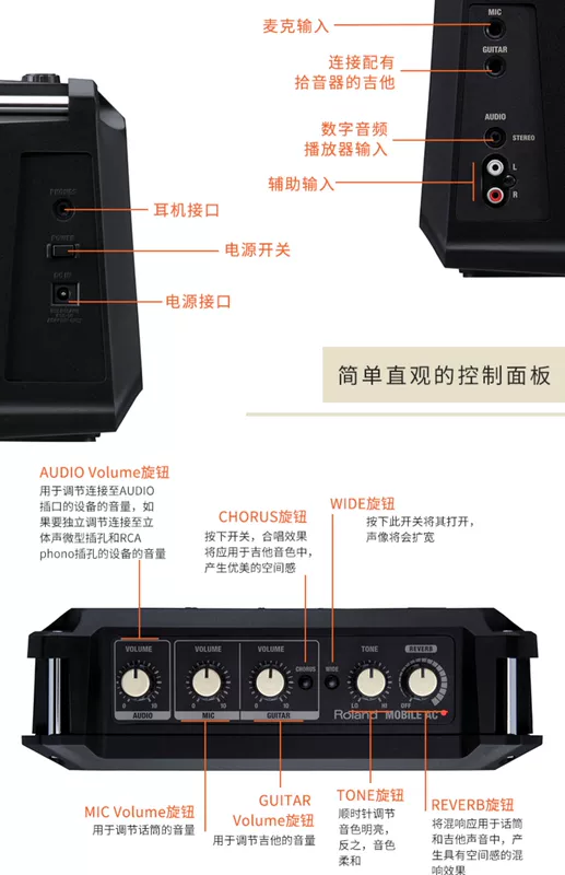 Loa Roland Roland Loa di động AC / Cube / BA Loa di động đa chức năng Loa Acoustic - Loa loa