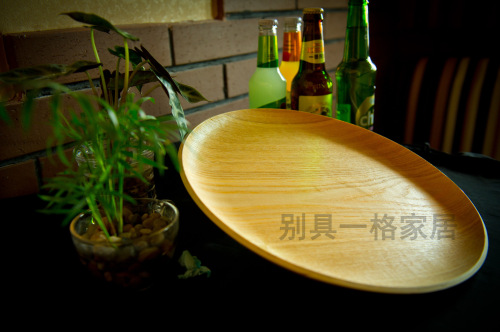 Tấm gỗ zakka khay tròn Nhật Bản tấm gỗ tấm trái cây khay trà ổ cắm tro gỗ mẫu đĩa gỗ đẹp