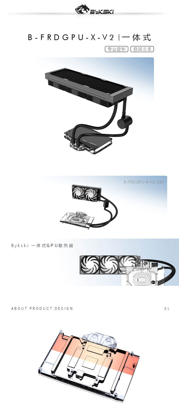 Шасси питания вентилятор комплект поставки  bykski b-frdgpu-x-v2 定制式 多品牌显卡一体式水冷rtx4090/4080