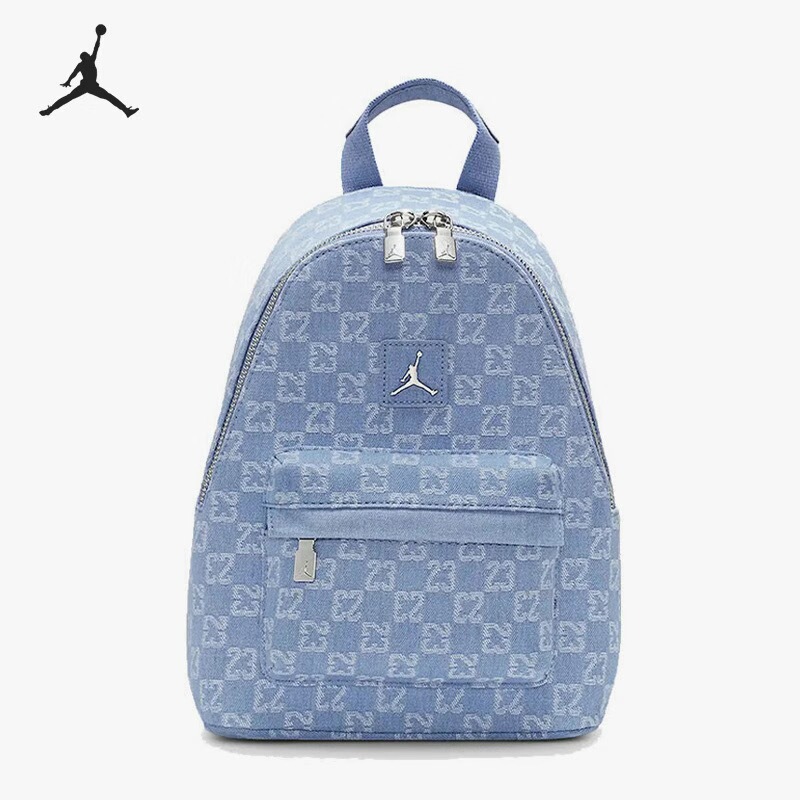 Jordan Nike Jordan Light Denim Blue All-Over Print Floral Cotton Backpack Youth School Bag High School Student College Student Jordan Nike Jordan Light Denim Blue All-Over Print Floral Cotton Backpack Youth School Bag High School Student College Student