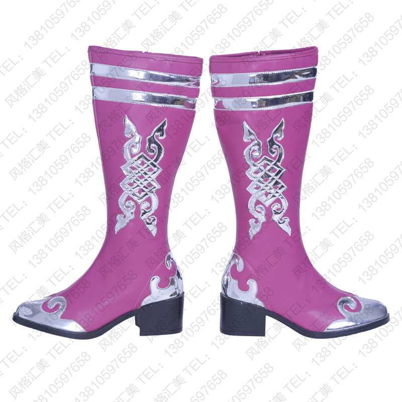 New Mongolian boots women's high boots Mongolian dance boots Tibetan dance shoes Tibetan boots