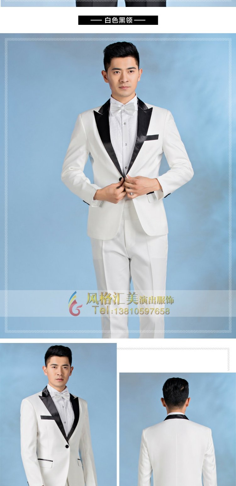Bộ đồ mới màu trắng phù hợp với nam trưởng thành bộ vest nam trẻ trung