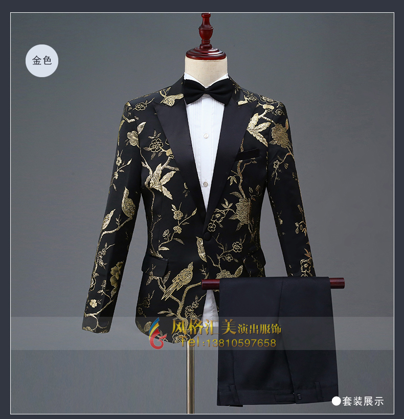 Trang phục hợp xướng màu đen dành cho người lớn mới blazer nam