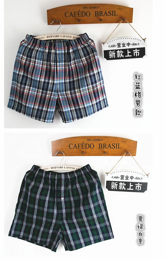 Quần pyjama nam và nữ cotton vuông ngắn mùa hè mỏng phần ba quần lỏng quần đi biển thể thao giản dị nửa quần quần đùi nam