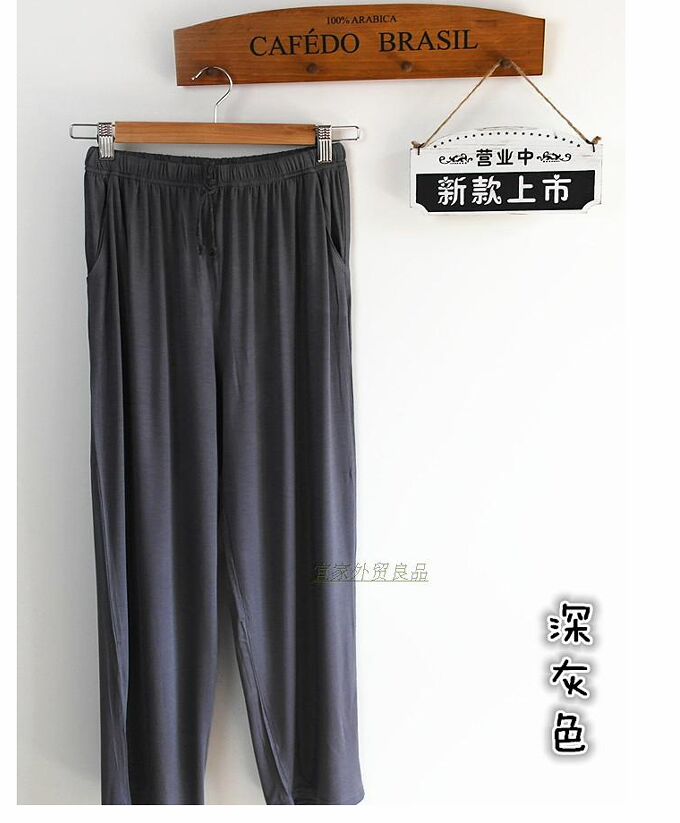 Modal Pyjama Quần nam và nữ tại nhà Mùa hè mỏng thường lỏng lẻo Kích thước lớn Quần nhà Điều hòa không khí Quần co giãn quần bò nữ