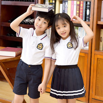 Primary school graduation photo clothing school uniform suit short sleeve mens and womens clothing British style summer class uniform kindergarten Garden clothing