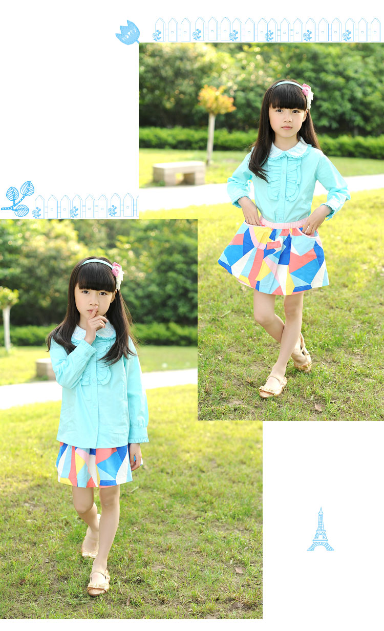 Chemise fille à manche longue en coton - Ref 2084508 Image 33