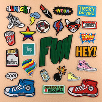  Fashion patch stickers clothes cloth stickers repair hole stickers embroidery ironing diy stickers down denim decorative clothes stickers