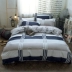 gia đình 1.8m bốn giường bông bốn bộ 1,5m đơn giản khăn trải giường cotton ba mảnh chăn đúp M - Bộ đồ giường bốn mảnh