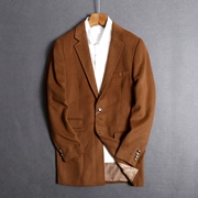 Áo khoác nam mùa thu và mùa đông Phiên bản Hàn Quốc của chiếc áo khoác len đẹp trai thanh niên dài phần kinh doanh áo len giản dị 8180