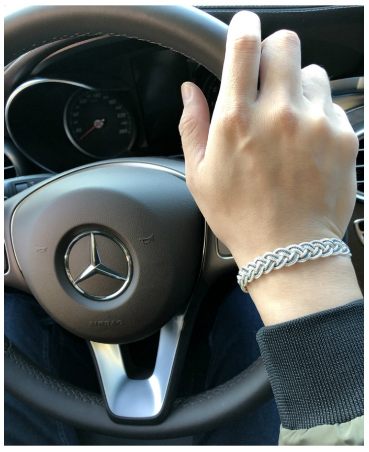 Thổ Nhĩ Kỳ sterling bạc vòng đeo tay nam vòng tay nữ độc đoán ánh sáng sang trọng thời trang tay dây đôi năm mới món quà sinh nhật đơn giản - Vòng đeo tay Cuff vòng tay bạc
