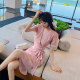 French V-neck waist dress women's summer 2022 new chiffon skirt fashionable temperament noble and elegant one-step skirt