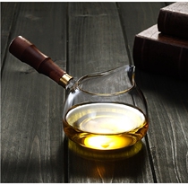 Hengfeng thickened heat-resistant glass Road Cup Huali solid wood side Tea Sea kung fu tea set tea division male Cup