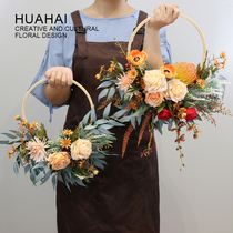 High-end custom garland simulation flower wedding photography props hand-held flower arrangement Shop window wall-mounted decoration decoration