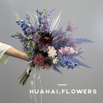 12 Constellation Phantom Phantom Holder Flower | Bride Wedding Photography Simulation Fake Flower Home Room Decoration Pink and Purple