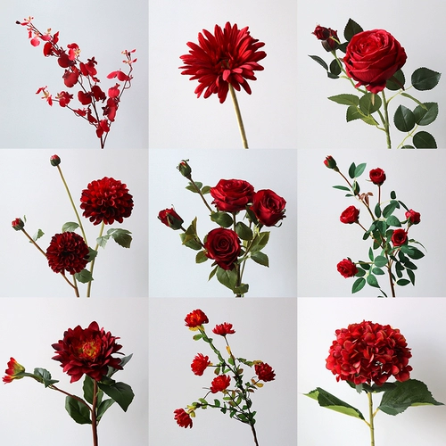 [Zhenai China Red] Свадебные искусственные цветы, свадебные украшения для дома, искусственные цветы, реквизит для фотографий 2