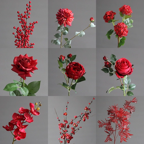 [Zhenai China Red] Свадебные искусственные цветы, свадебные украшения для дома, искусственные цветы, реквизит для фотографий 2
