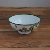 5 enamel bowls Nostalgic old-fashioned rice bowls Noodle bowls Ice flower yellow fruit green theme restaurant Hotel