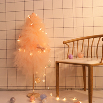 Christmas ins style pink Christmas tree ornaments girl handmade princess countertop mini Christmas tree decoration snowflakes