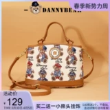 Портативная сумка через плечо, ретро барсетка, в британском стиле, с медвежатами