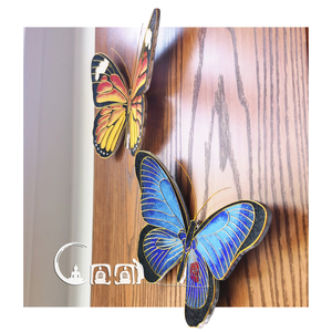 Three-Dimensional Butterfly with Wind Effect, Cloisonné Enamel Painting, Handmade Diy, Chinese Style Material Kit, Glaz