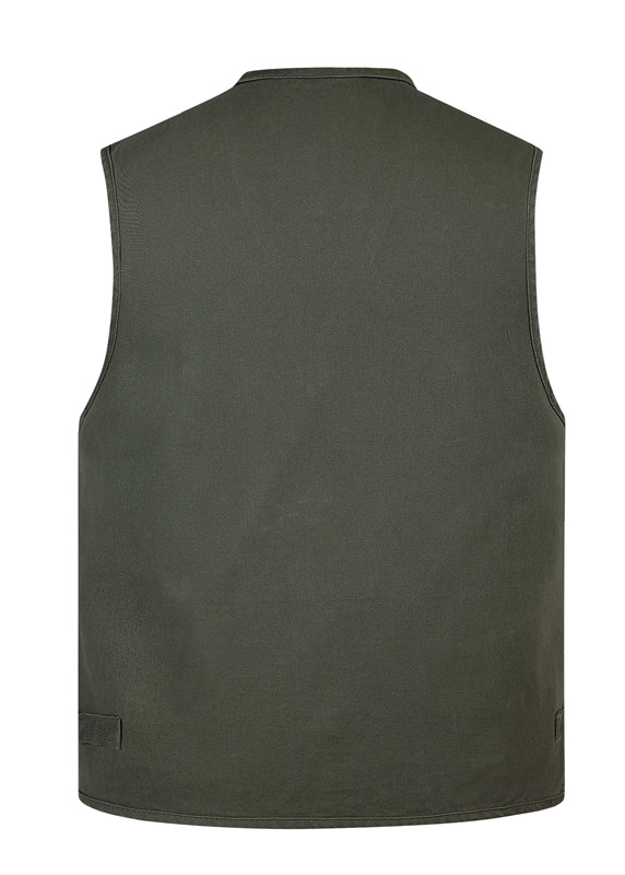 Nhiếp ảnh mới cổ chữ V câu cá bố mùa thu cotton nhiều túi vest vest vest nam cao tuổi áo khoác ba lỗ nam