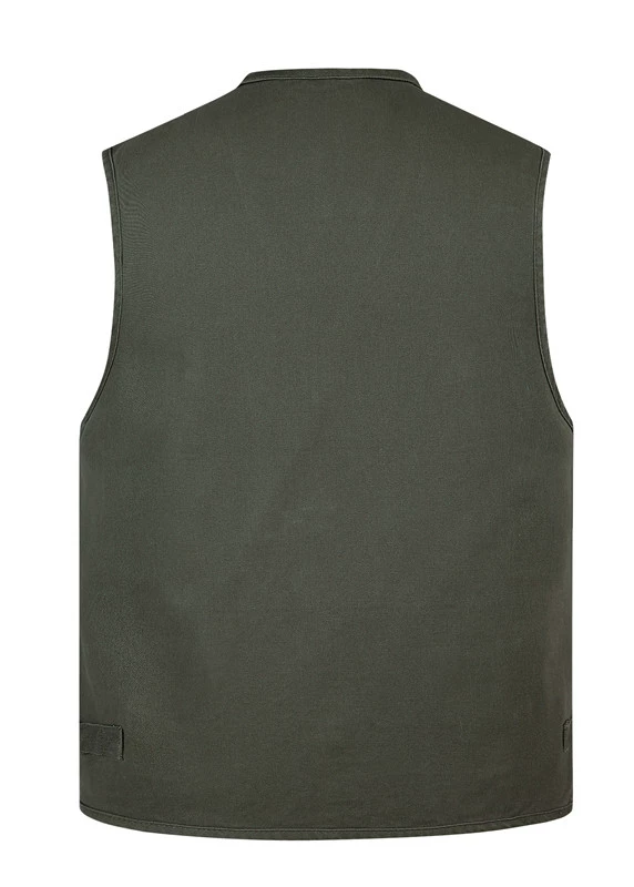 Nhiếp ảnh mới cổ chữ V câu cá bố mùa thu cotton nhiều túi vest vest vest nam cao tuổi