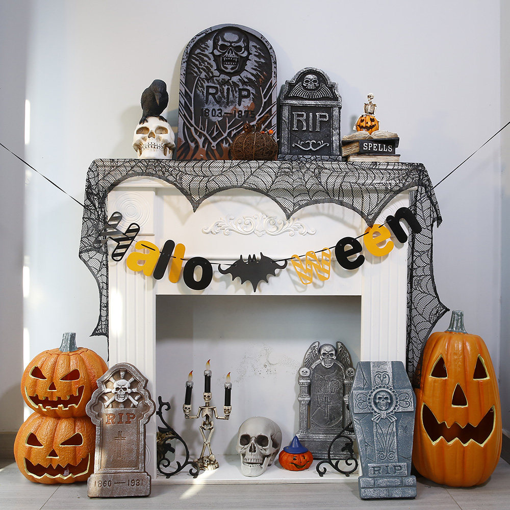 Halloween decoration Ghost Festival Bubble Tombstone Ghost House Bar Essay Room Party layout plate