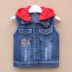 Quần áo trẻ em mùa xuân denim vest vest bé trai xuân và thu 2 áo 3 bé 4 phần mỏng 7 tuổi 5 áo vest vai thủy triều áo khoác em bé ấm áp Áo ghi lê