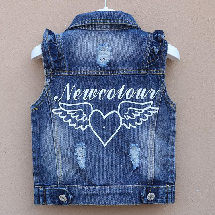 Korean version of baby girl denim vest boy spring and autumn vest 1-3 years old baby princess thin section 2021 Korean version 5 vest