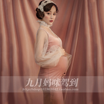 316 pregnant women take pictures clothing fresh art photo studio photography big belly skin Lele retro clothes rental