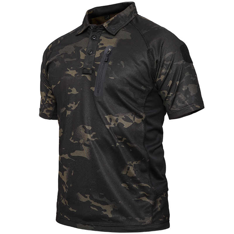 Outdoor Army fan Tactics Summer speed dry breathable short sleeves T-shirt Polo shirt capsized Enlarged Sports Short T-shirt