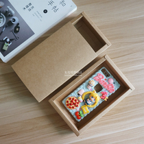 Kraft Paper Drawer Box Universal Cream Glued phone shell packaging box Custom LOGO packaging box printing bronzed gold