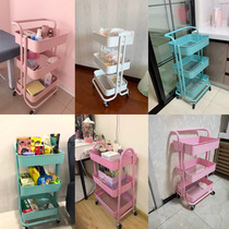  Beauty trolley Training tool car Kitchen storage rack Living room storage car Pulley cosmetics finishing rack Flower rack